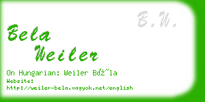 bela weiler business card